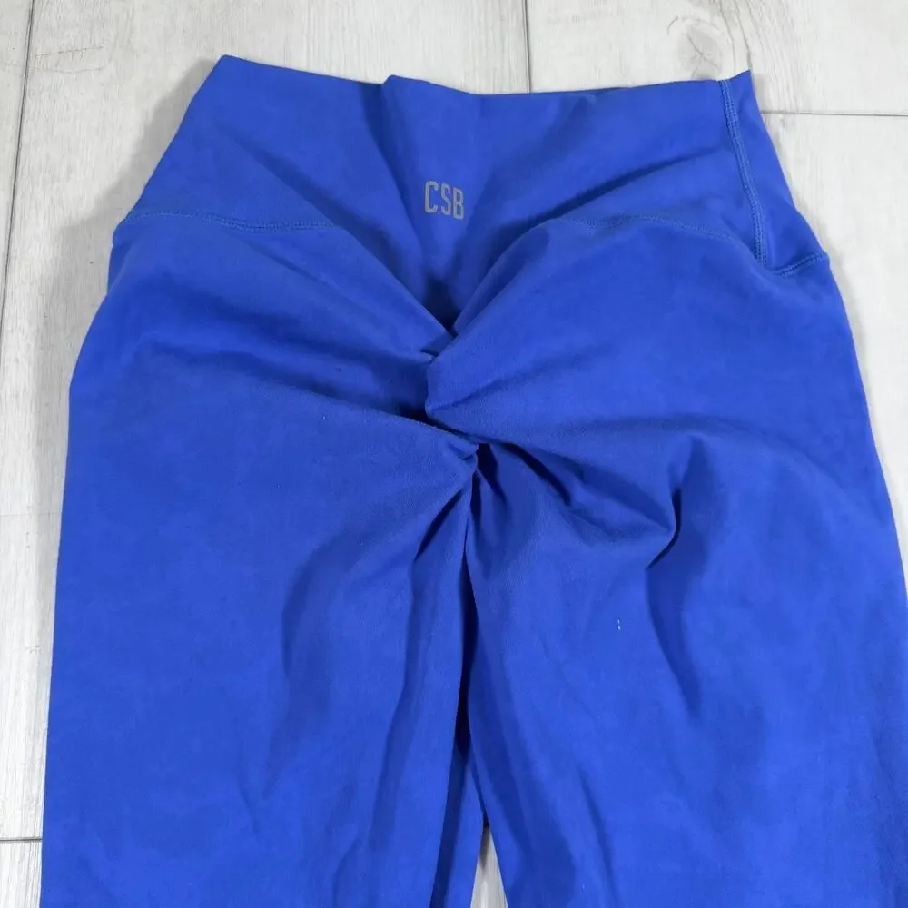 CSB Crop Shop Boutique Women's Medium Scrunch Leggings Blue Brown Lot Workout - Picture 4 of 15